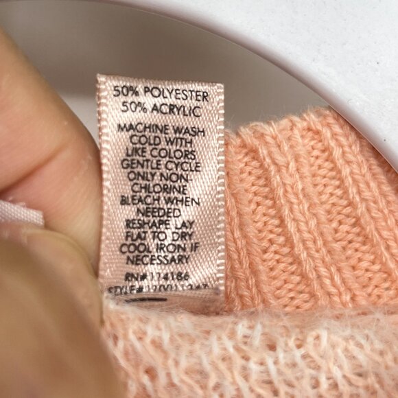 Floral Print Cropped Sweater Womens Size Small Peach Mint - Picture 8 of 10